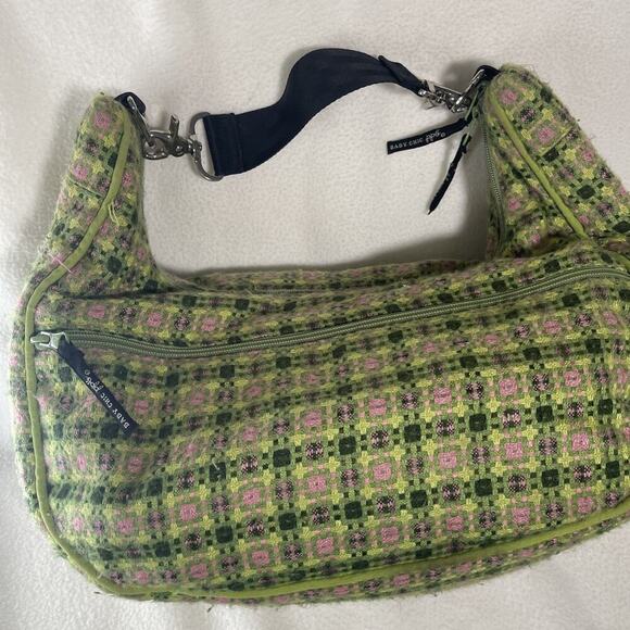 Petunia Pickle Bottom Diaper Bag Green Pink Touring Hobo Tote With Changing Pad! - Picture 6 of 10